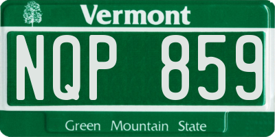 VT license plate NQP859