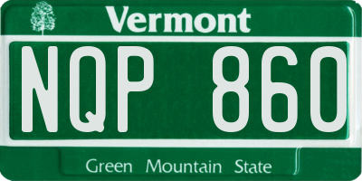 VT license plate NQP860