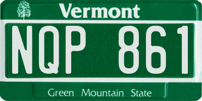 VT license plate NQP861