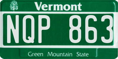 VT license plate NQP863
