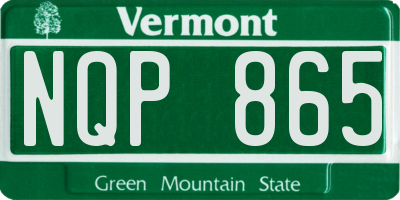 VT license plate NQP865