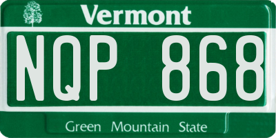 VT license plate NQP868