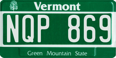 VT license plate NQP869