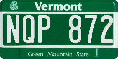 VT license plate NQP872