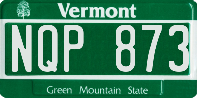 VT license plate NQP873
