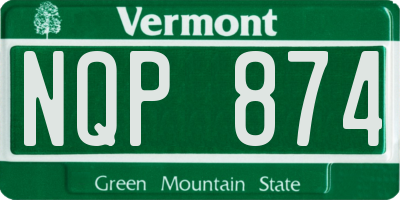 VT license plate NQP874