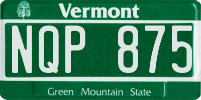 VT license plate NQP875