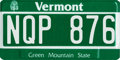 VT license plate NQP876