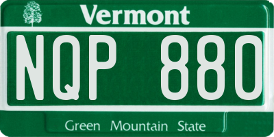 VT license plate NQP880