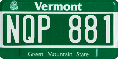 VT license plate NQP881