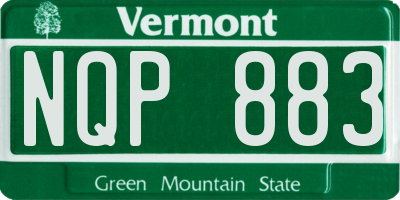 VT license plate NQP883