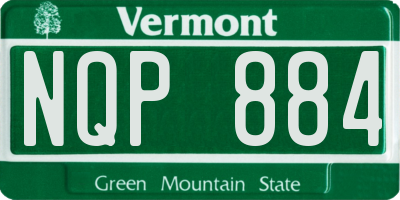 VT license plate NQP884