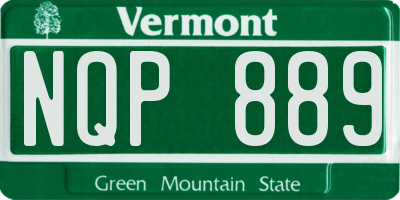 VT license plate NQP889