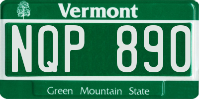 VT license plate NQP890