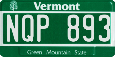 VT license plate NQP893