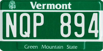 VT license plate NQP894