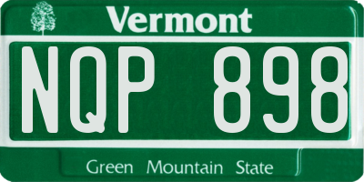 VT license plate NQP898
