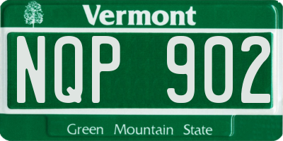 VT license plate NQP902