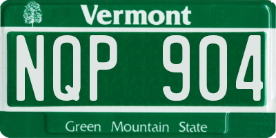 VT license plate NQP904