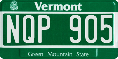 VT license plate NQP905