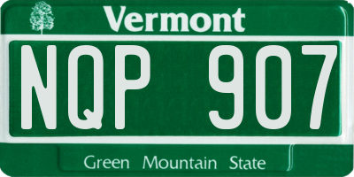 VT license plate NQP907