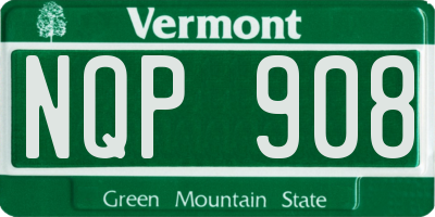 VT license plate NQP908