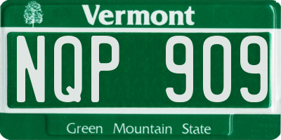 VT license plate NQP909