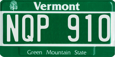 VT license plate NQP910