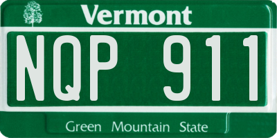 VT license plate NQP911