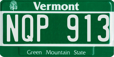 VT license plate NQP913