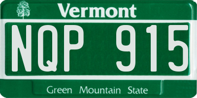 VT license plate NQP915