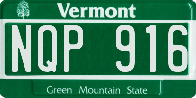 VT license plate NQP916