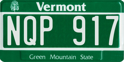 VT license plate NQP917