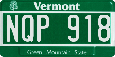 VT license plate NQP918