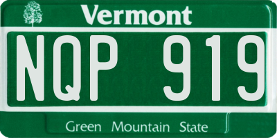 VT license plate NQP919