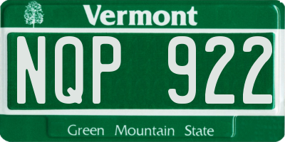 VT license plate NQP922
