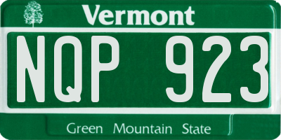 VT license plate NQP923