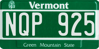 VT license plate NQP925