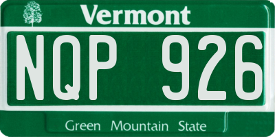 VT license plate NQP926