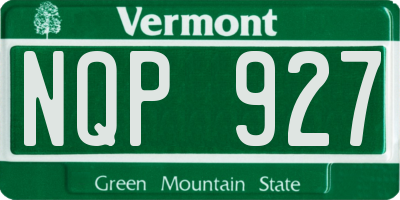 VT license plate NQP927