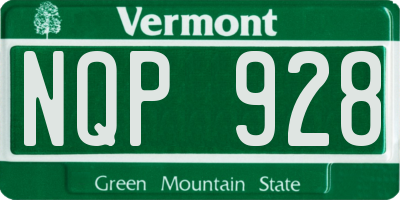 VT license plate NQP928