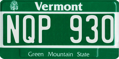 VT license plate NQP930