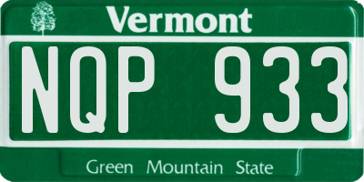 VT license plate NQP933