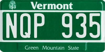 VT license plate NQP935