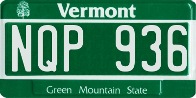 VT license plate NQP936