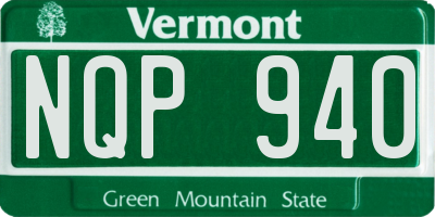 VT license plate NQP940