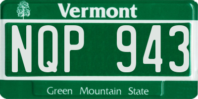 VT license plate NQP943