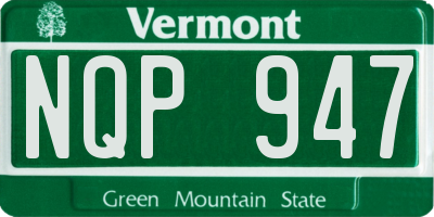 VT license plate NQP947