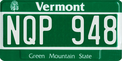 VT license plate NQP948