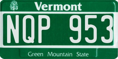 VT license plate NQP953